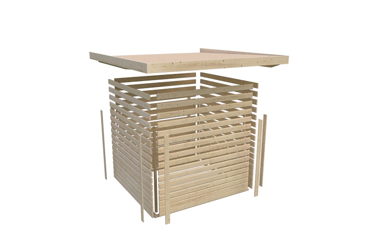 Karibu Gartenhaus Gerätehaus Goldendorf 3/5 mit 240 cm Schleppdach - 19 mm