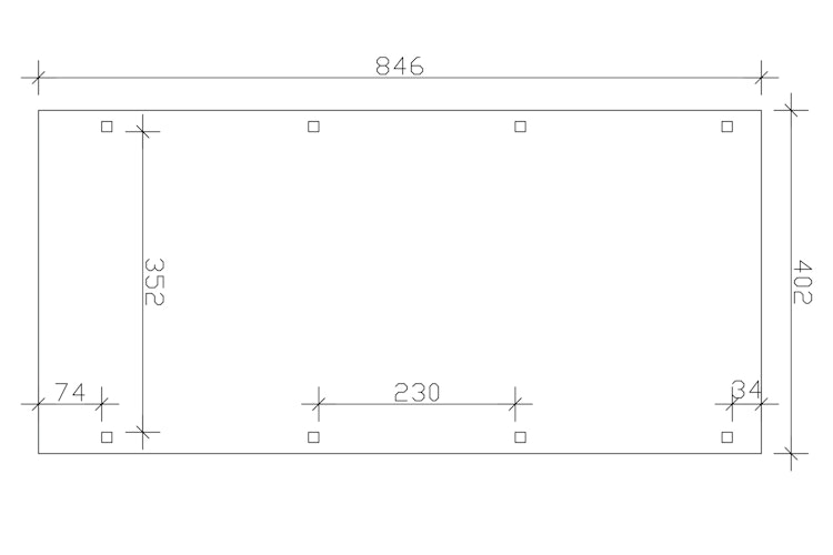 Skan Holz Emsland - Flachdach Carport aus Leimholz Breite 402 cm