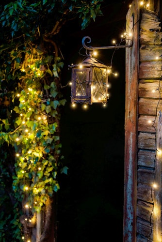 Konstsmide Weihnachtsbeleuchtung  Micro LED Lichterkette gefrostet 80 warmweiße Dioden