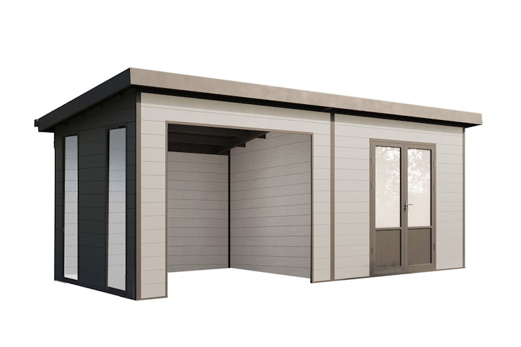 Wolff Finnhaus WPC Gartenhaus Tona 6024 mit Wandpaket - 28 mm