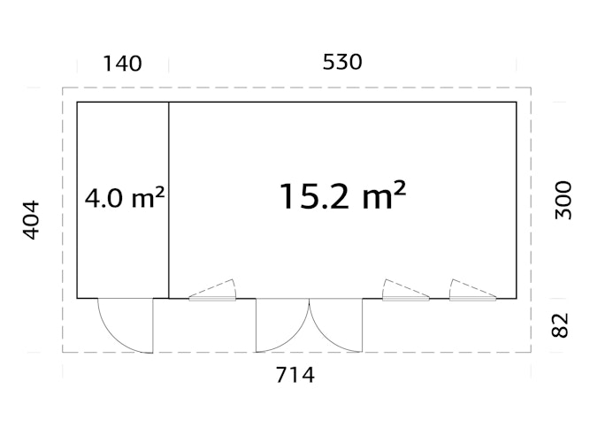 Palmako Gartenhaus Aurelia 19,2 m² - 44 mm
