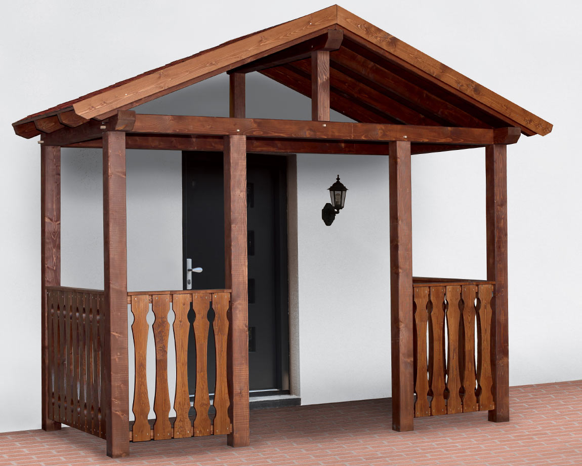 Skan Holz Satteldach Vordach Doppeltür Stralsund