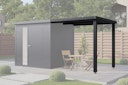 Vorschaubild Wolff Finnhaus Terrasse 2320 Anthrazit für Metall Gartenhäuser Ulrik & Linnea