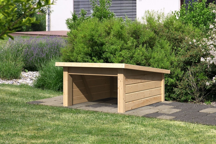 Karibu Rasenmähroboterhaus 2 Pultdach - B 73 x T 96 x 48 cm - 19 mm