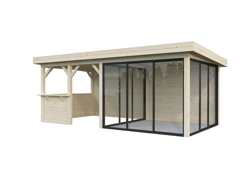 Palmako Gartenhaus Connect Lenna 16,6 m² Set 708 Slide Plus mit ...