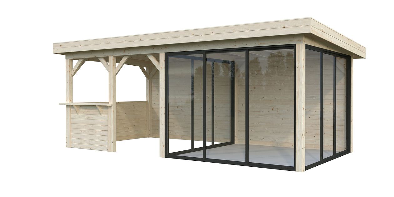 Palmako Gartenhaus Connect Lenna 16,6 m² Set 708 Slide Plus mit ...