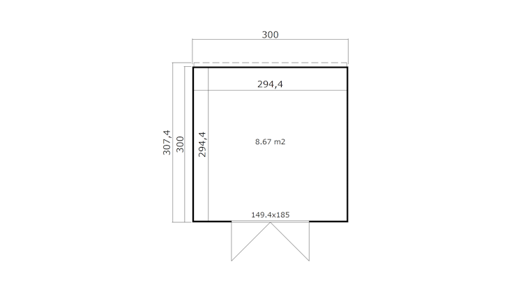 Weka Design-Gartenhaus Batu - 28 mm - Modern Storage
