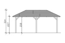 Vorschaubild Skan Holz Carport Taunus 374 x 656 cm