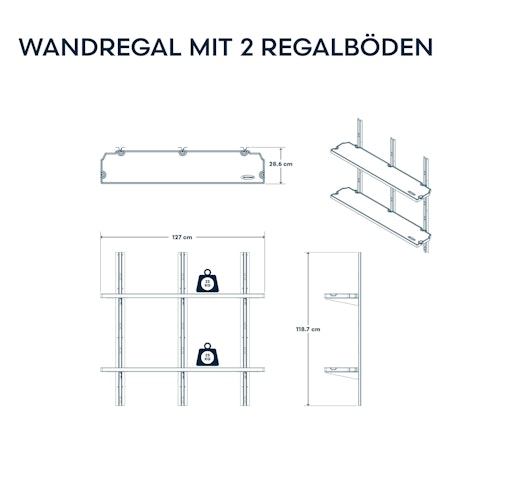 Suncast Wandregal-Set (2 St. Regalböden)