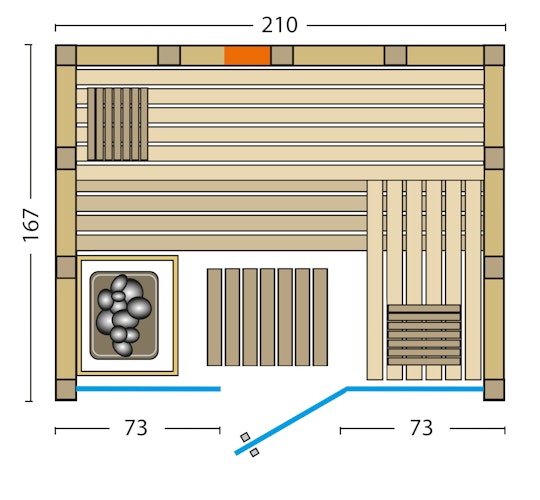 Infraworld Sauna Solido Glas Complete 167 - 40 mm Multifunktionssauna inkl. 5-teiligem gratis Zubehörset