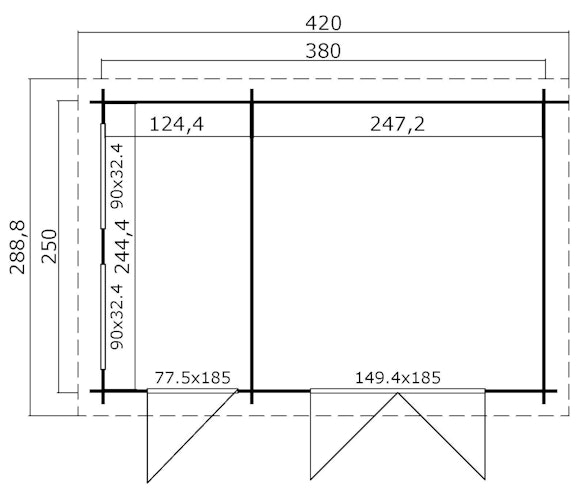 Lasita Maja Gartenhaus William - 28 mm