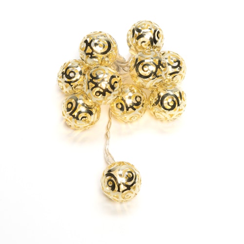 Konstsmide Weihnachtsbeleuchtung  LED Dekolichterkette messingfarben Metallbälle