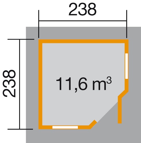 Weka 28 mm Gartenhaus 149 5-Eck