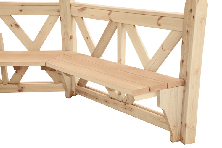 Wolff Finnhaus Satz Sitzbänke 7-teilig für Pavillon Kreta 8 Grundbauset