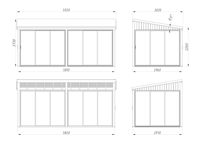 Palmako Glashaus Lumi 16,2 m² (Wintergartenanbau) - Slide