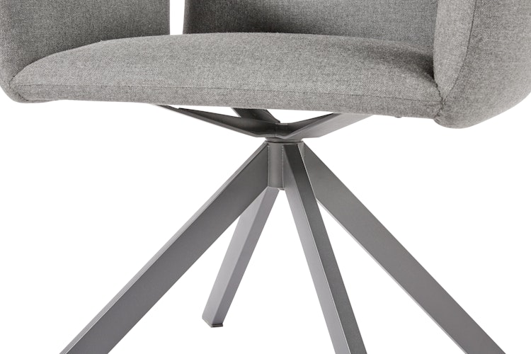 Diamond Garden Drehstuhl ARONA Sun & Rain, Edelstahl Dunkelgrau / Tuvatextil® (100 % Polyacryl) Grau