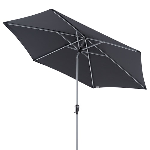 doppler Mittelmastschirm ACTIVE 300 Auto Tilt LED, Aluminium Silber / 100 % Polyester Anthrazit