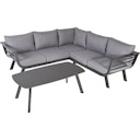 Vorschaubild Garden Pleasure Lounge-Gruppe AURELIA, Aluminium Dunkelgrau / 100 % Polyester Grau