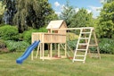 Vorschaubild Akubi Stelzenhaus Frieda mit Wellenrutsche, Doppelschaukelanbau, Klettergerüst, Anbauplattform und Netzrampe
