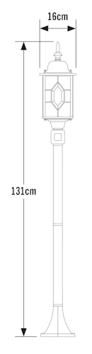 Konstsmide Wegeleuchte Milano, schwarz silber, Acrylglas Bleikristall, PIR (7249-759)
