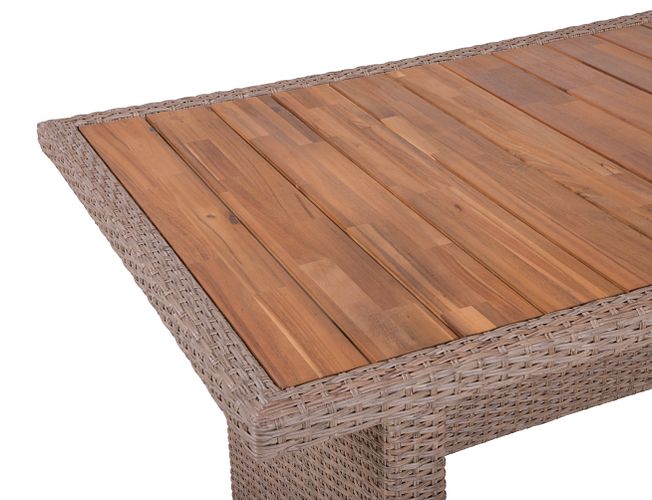Garden Pleasure Gartenmöbel Set BRAGA 02, Tisch 220 x 100 + 8 Sessel, Polyrattan / Akazie / Kissen 100 % Polyester