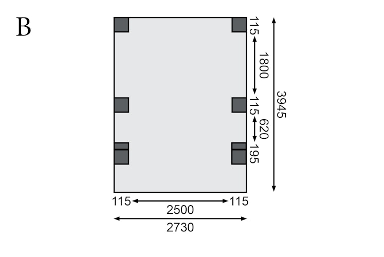 Karibu Carport Einzelcarport Classic Einzel 1 - kesseldruckimprägniert