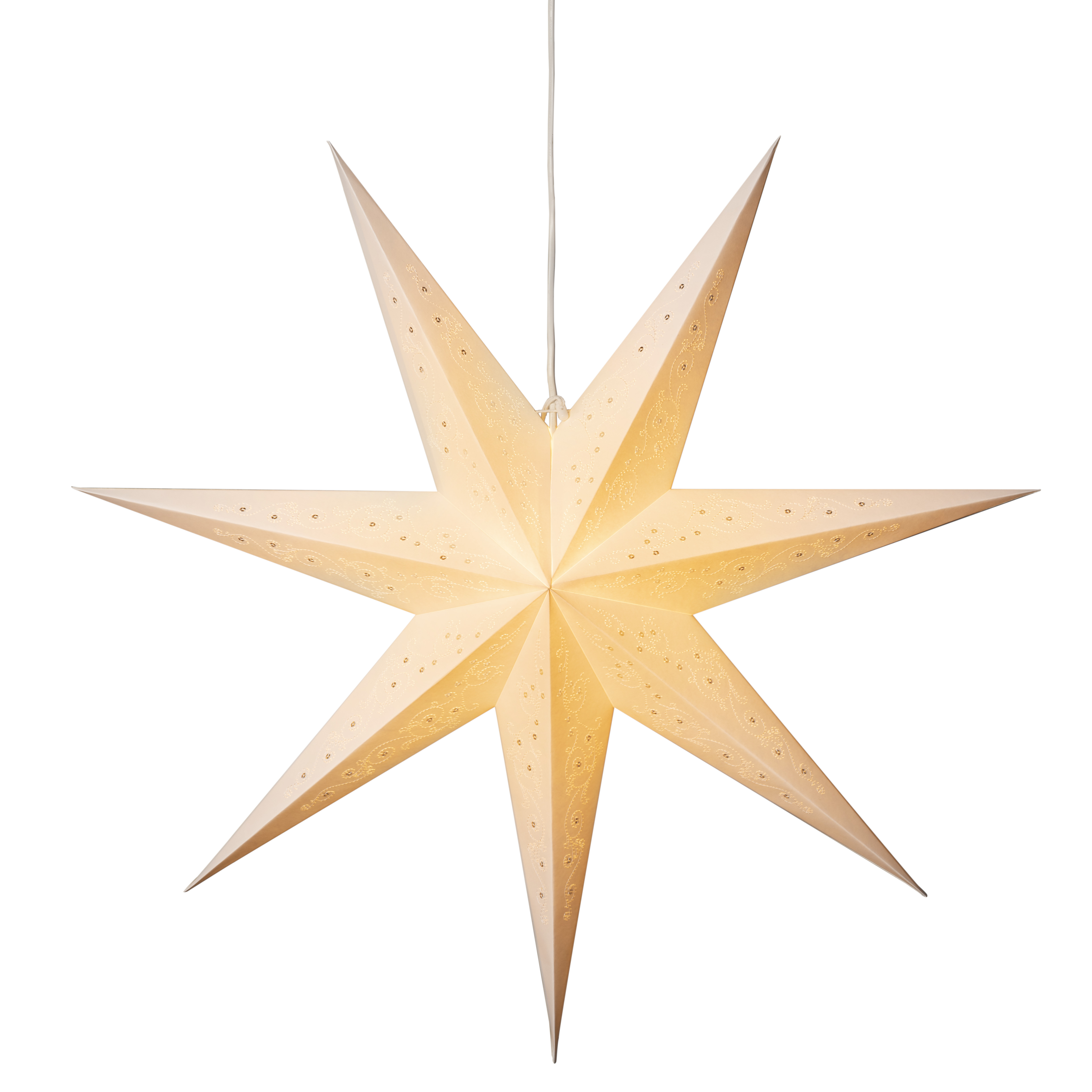 Konstsmide Weihnachtsbeleuchtung  Weißer Papierstern 78cm 7 Zacken