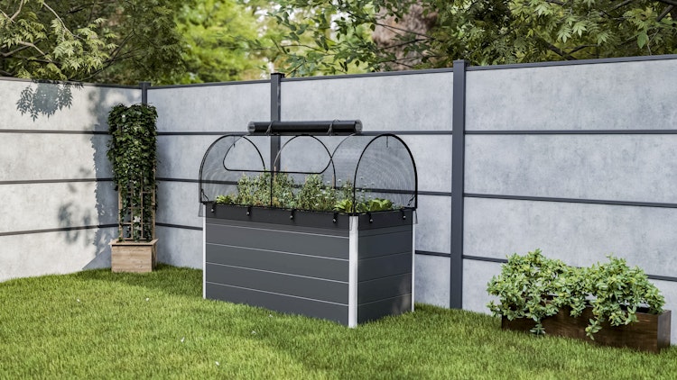 GroJa Frühbeet Aufsatz Netz 149,9 x 69,4 x 62 cm cm Schwarz