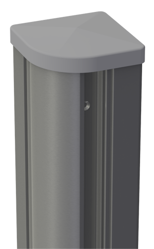 GroJa Alu-Steckzaun variabler Eckpfosten 9x9 inkl. Kappe