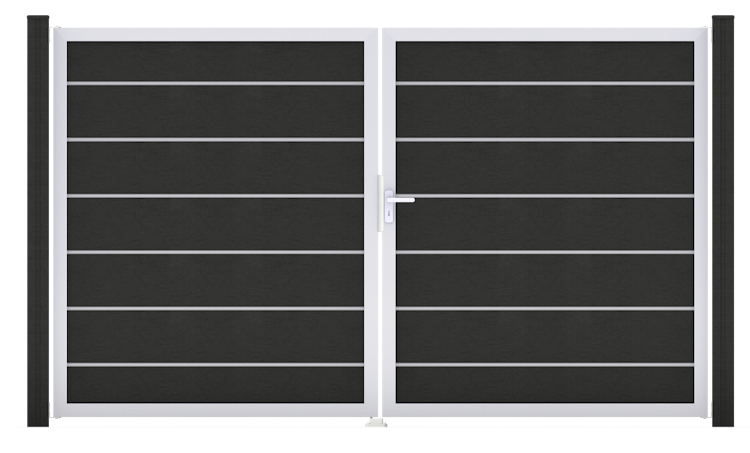 GroJa Solid Grande Premium Tor 2-flügelig 3000 x 1800 mm, Alu-Rahmen EV1