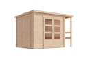 Vorschaubild Karibu Multifunktionshaus Pultdach-Gartenhaus inkl. Schleppdach und Anbauschrank - 28 mm