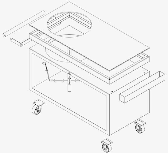 OFYR Kamado Table Corten 150 PRO+ Corten Ceramic Dark