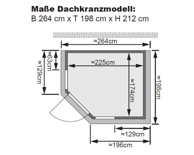 Karibu Sauna Sinai 3 - Massivholzsauna mit Eckeinstieg 38 mm inkl. gratis Sauna-Zubehörset im Wert von 234,94 €