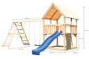 Vorschaubild Akubi Kinderspielturm Luis mit Doppelschaukelklettergerüst, Kletterwand und Wellenrutsche