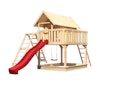 Vorschaubild Akubi Stelzenhaus Fidel mit Satteldach inkl. Wellenrutsche und Doppelschaukelanbau mit Klettergerüst und Netzrampe