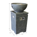 Vorschaubild Gardenforma Gas Feuerstelle Kupe, Beton-Optik dunkelgrau, aus Faserbeton