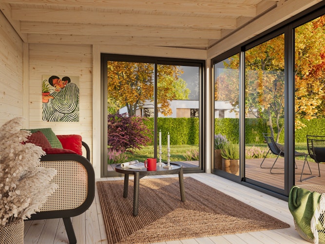 Palmako Gartenhaus Serena 12,6 m² Set 1 Slide - 44 mm