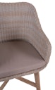 Vorschaubild Garden Pleasure Gartenmöbel Set PUEBLO / OAKLAND, Tisch 100 x 60 x 55 + 4 Sessel, Akazie / Polyrattan Zimtbraun / Kissen 100 % Polyester Taupe