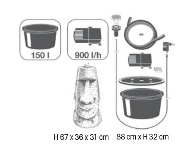 Ubbink Wasserspiel Orito - Osterinsel-Statur