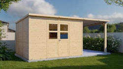 Bertilo Gartenhaus Borkum 2 Inkl. Schleppdach - 19 mm