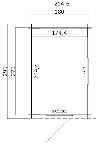 Lasita Maja Gartenhaus Jura - 28 mm