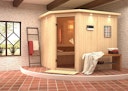 Vorschaubild Karibu Sauna Malin mit Eckeinstieg 68 mm inkl. gratis Sauna-Zubehörset im Wert von 234,94 €