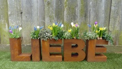 Badeko Schriftzug „LIEBE“ zum Beflanzen in Edelrostoptik