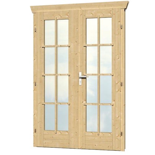 Skan Holz Doppeltür vollverglast für 45 mm Blockbohlenhäuser