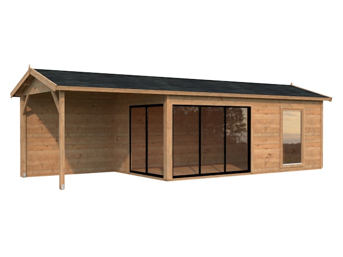 Palmako Gartenhaus Amanda 17,1 +7,8 m² Slide - 44 mm