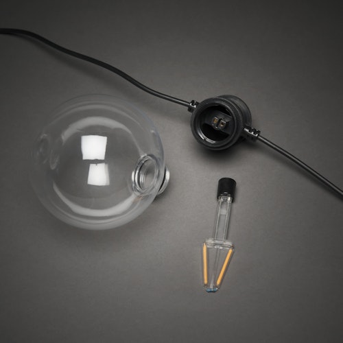 Konstsmide Weihnachtsbeleuchtung  LED globe Party Lichterkette retro schwarz