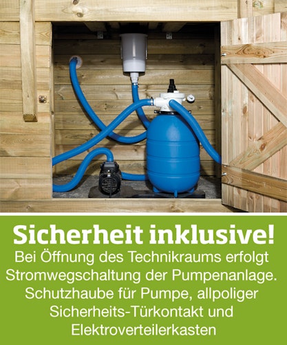 Weka Massivholzpool 594 "Alles dabei" - 45 mm - 714 x 376 cm