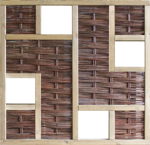 T&J LABO-3D Weidengeflechtzaun 180x180 mit 4 Fenster