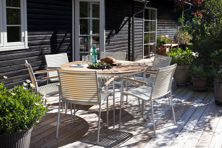 Cinas Klapptisch ELLEN, Aluminium / Teak