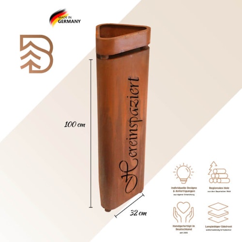 Badeko Metallsäule Bregenz „Hereinspaziert“ - inkl. Pflanzschale & Beleuchtung